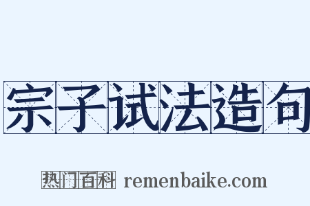 宗子试法造句是什么意思的图片